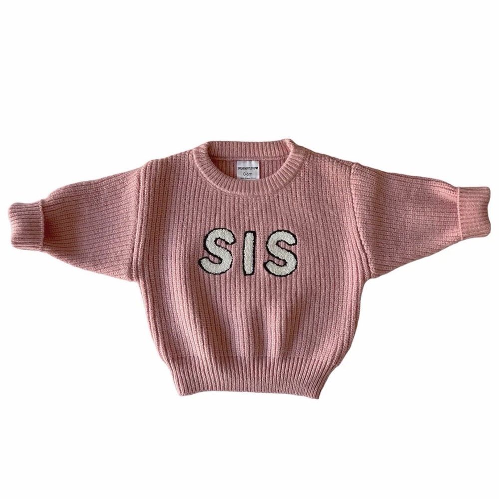 Spearmint Love "Sis" sister sweater